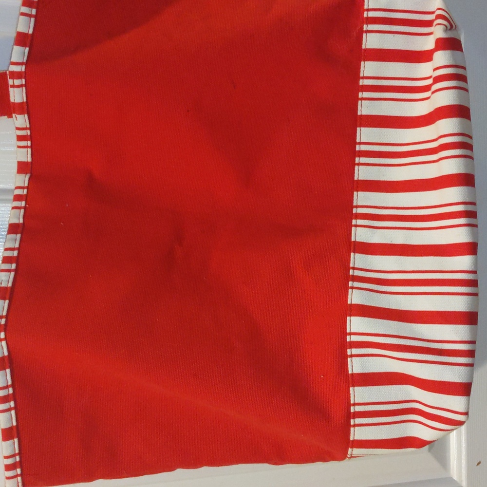 Disneyland Christmas Holiday Ornaments Mickey Red Canvas Tote Bag 20" Preowned - Picture 8 of 8